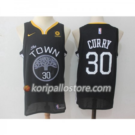 Golden State Warriors Stephen Curry 30 Nike 2017-18 Musta Miesten Pelipaidat Swingman 